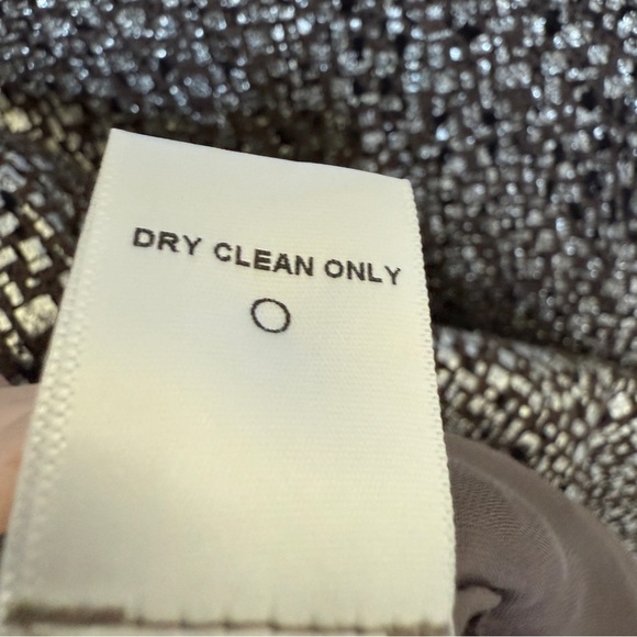 Twelfth Street Cynthia Vincent Black & Metallic Silver Shift Dress S Wool Silk - Picture 9 of 9